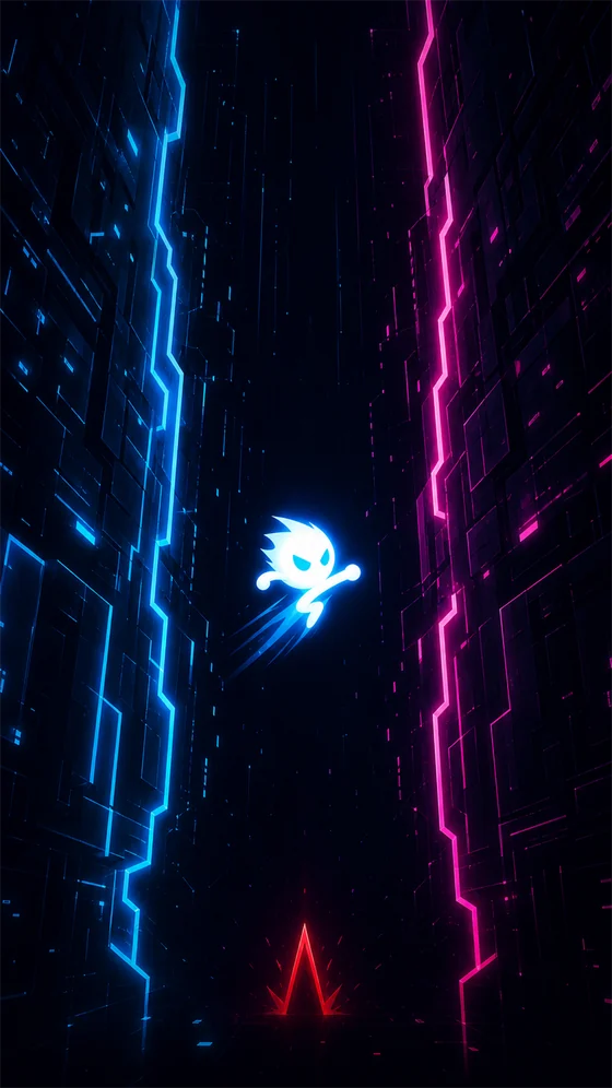 Neon Cyber Wall Kicker game art
